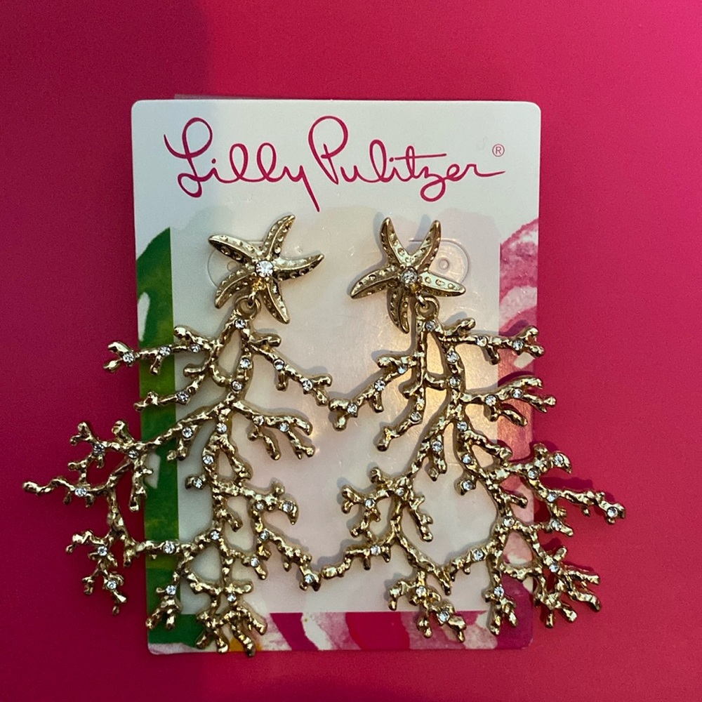 New Lilly Pulitzer gold Cora Earrings